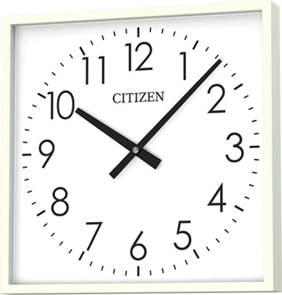 画像1: シチズン 子時計 壁掛子時計 設備時計 ＡＣ電源 屋内用 角型 ３１０mm (1)